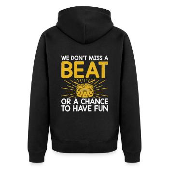 Drum Corps Marching Band Drum Corp Music Percussio - Unisex Premium Bio Zip Hoodie - Schwarz - Hinten - Nico (187cm)