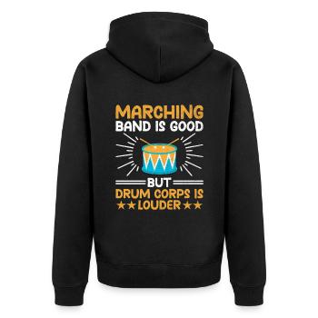 Drum Corps Marching Band Drum Corp Music Percussio - Unisex Premium Bio Zip Hoodie - Schwarz - Hinten - Nico (187cm)