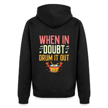 Drum Corps Marching Band Drum Corp Music Percussio - Unisex Premium Bio Zip Hoodie - Schwarz - Hinten - Nico (187cm)