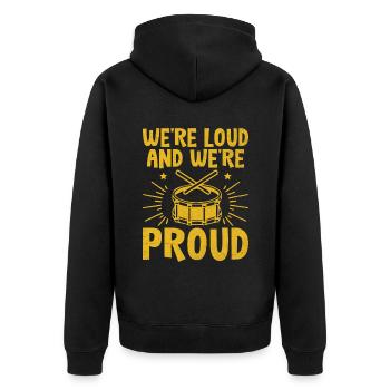 Drum Corps Marching Band Drum Corp Musik Percussio - Unisex Premium Bio Zip Hoodie - Schwarz - Hinten - Nico (187cm)