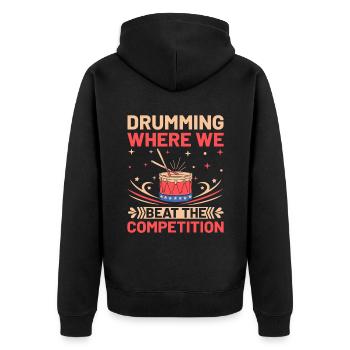 Drum Corps Marching Band Drum Corp Music Percussio - Unisex Premium Organic Zip Hoodie - black - Back - Nico (187cm)