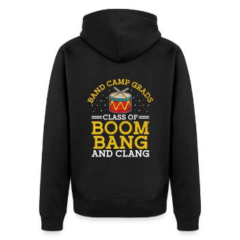 Drum Corps Marching Band Drum Corp Music Percussio - Unisex Premium Bio Zip Hoodie - Schwarz - Hinten - Nico (187cm)