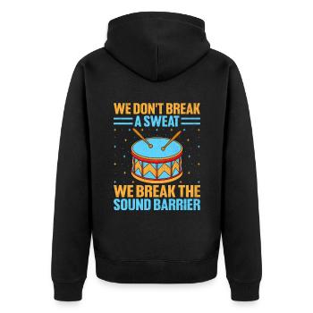 Drum Corps Marching Band Drum Corp Music Percussio - Unisex Premium Bio Zip Hoodie - Schwarz - Hinten - Nico (187cm)