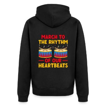 Drum Corps Marching Band Drum Corp Music Percussio - Unisex Premium Bio Zip Hoodie - Schwarz - Hinten - Nico (187cm)