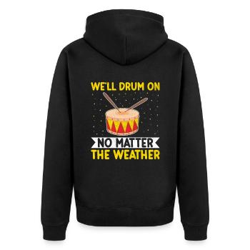 Drum Corps Marching Band Drum Corp Music Percussio - Unisex Premium Organic Zip Hoodie - black - Back - Nico (187cm)