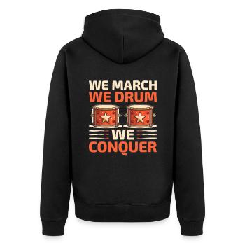 Drum Corps Marching Band Drum Corp Musik Percussio - Unisex Premium Bio Zip Hoodie - Schwarz - Hinten - Nico (187cm)