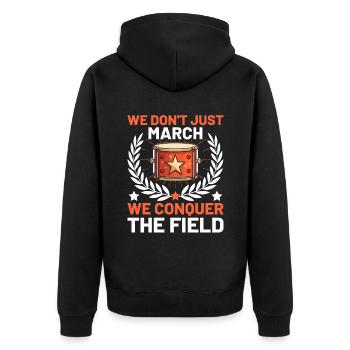 Drum Corps Marching Band Drum Corp Music Percussio - Unisex Premium Bio Zip Hoodie - Schwarz - Hinten - Nico (187cm)
