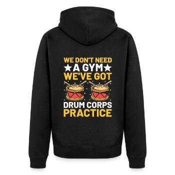 Drum Corps Marching Band Drum Corp Music Percussio - Unisex Premium Organic Zip Hoodie - black - Back - Nico (187cm)