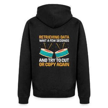 Drum Corps Marching Band Drum Corp Music Percussio - Unisex Premium Bio Zip Hoodie - Schwarz - Hinten - Nico (187cm)