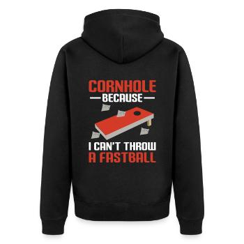 Cornhole Spieler Cornhole Sport Lustig Cornhole Be - Unisex Premium Bio Zip Hoodie - Schwarz - Hinten - Nico (187cm)