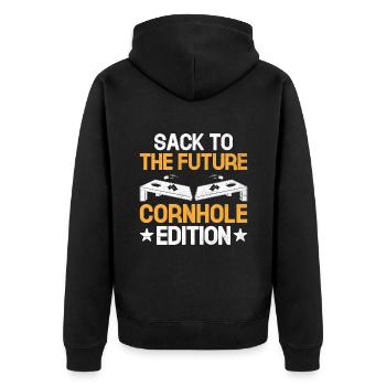 Cornhole Spieler Cornhole Sport Lustig Cornhole Be - Unisex Premium Bio Zip Hoodie - Schwarz - Hinten - Nico (187cm)