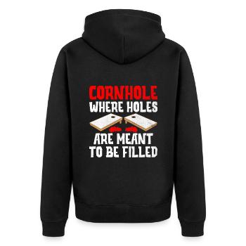 Cornhole Spieler Cornhole Sport Lustig Cornhole Be - Unisex Premium Bio Zip Hoodie - Schwarz - Hinten - Nico (187cm)