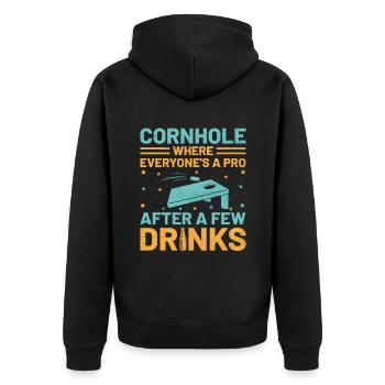 Cornhole Spieler Cornhole Sport Lustig Cornhole Be - Unisex Premium Bio Zip Hoodie - Schwarz - Hinten - Nico (187cm)