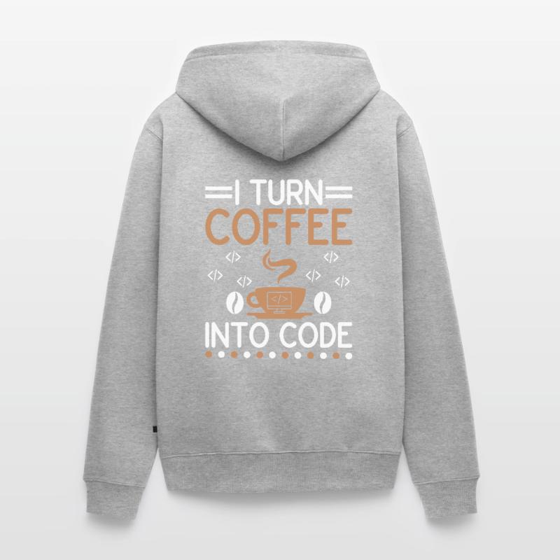 Kaffee-Codierung Programmierer Programmierer Entwickler Nerd Coff Unisex Premium Bio Zip Hoodie