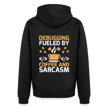 Coffee Coding Programmer Coder Developer Nerd Coff - Unisex Premium Organic Zip Hoodie - black - Back - Nico (187cm)