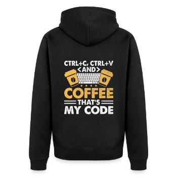 Café Codage Programmeur Codeur Développeur Nerd Coff - Veste à capuche bio Premium Unisexe - noir - Dos - Nico (187cm)