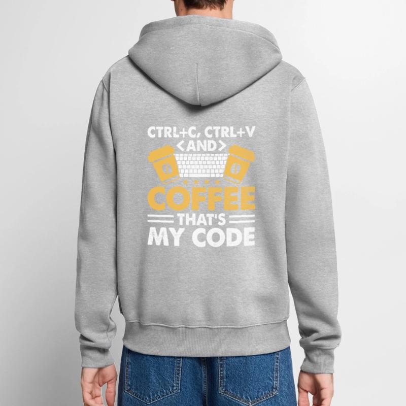 Kaffee-Codierung Programmierer Programmierer Entwickler Nerd Coff Unisex Premium Bio Zip Hoodie