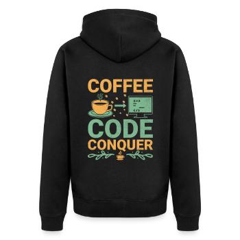 Café Codage Programmeur Codeur Développeur Nerd Coff - Veste à capuche bio Premium Unisexe - noir - Dos - Nico (187cm)