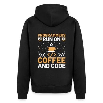 Kaffee-Codierung Programmierer Programmierer Entwickler Nerd Coff - Unisex Premium Bio Zip Hoodie - Schwarz - Hinten - Nico (187cm)