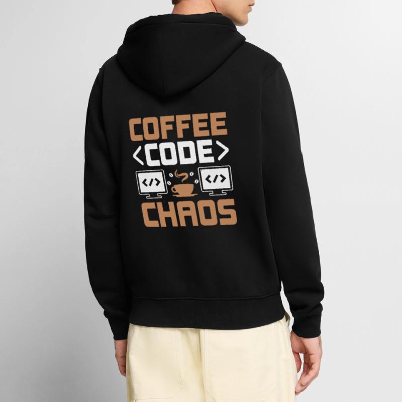 Café Codage Programmeur Codeur Développeur Nerd Coff Veste à capuche bio Premium Unisexe