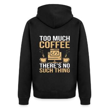 Kaffee-Codierung Programmierer Programmierer Entwickler Nerd Coff - Unisex Premium Bio Zip Hoodie - Schwarz - Hinten - Nico (187cm)