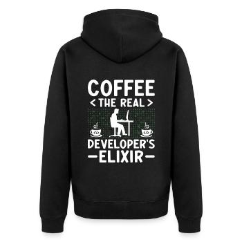 Café Codage Programmeur Codeur Développeur Nerd Coff - Veste à capuche bio Premium Unisexe - noir - Dos - Nico (187cm)