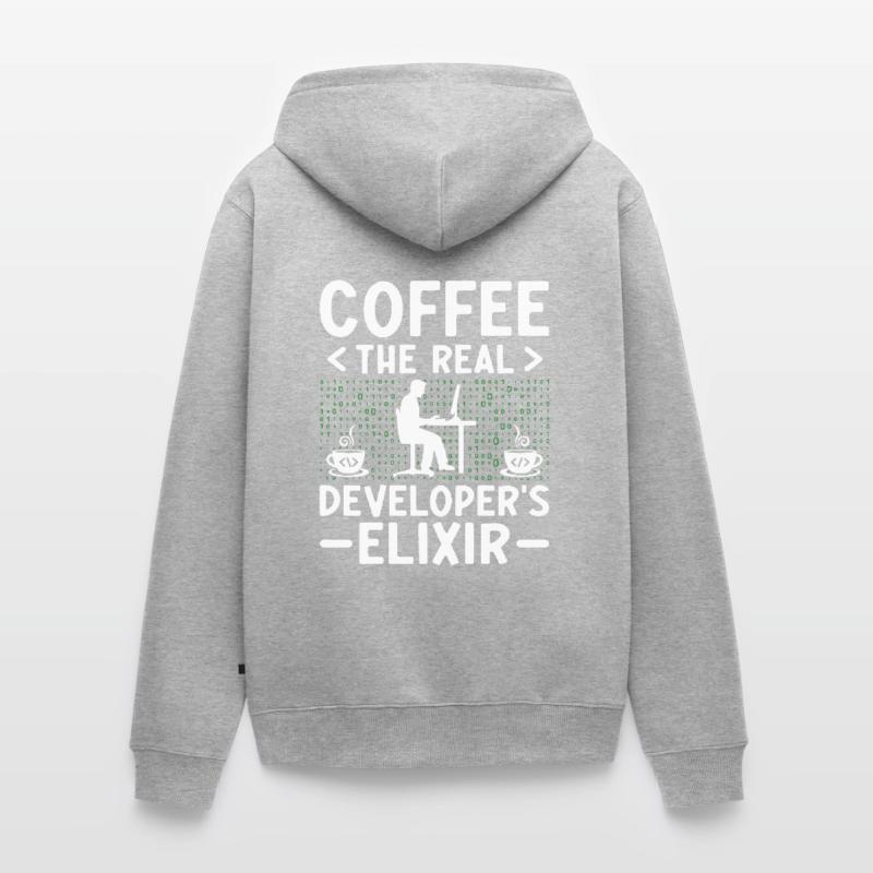 Kaffee-Codierung Programmierer Programmierer Entwickler Nerd Coff Unisex Premium Bio Zip Hoodie