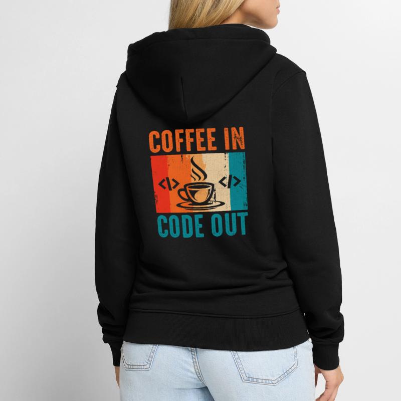 Coffee Coding Programmer Coder Developer Nerd Coff Unisex Premium Organic Zip Hoodie