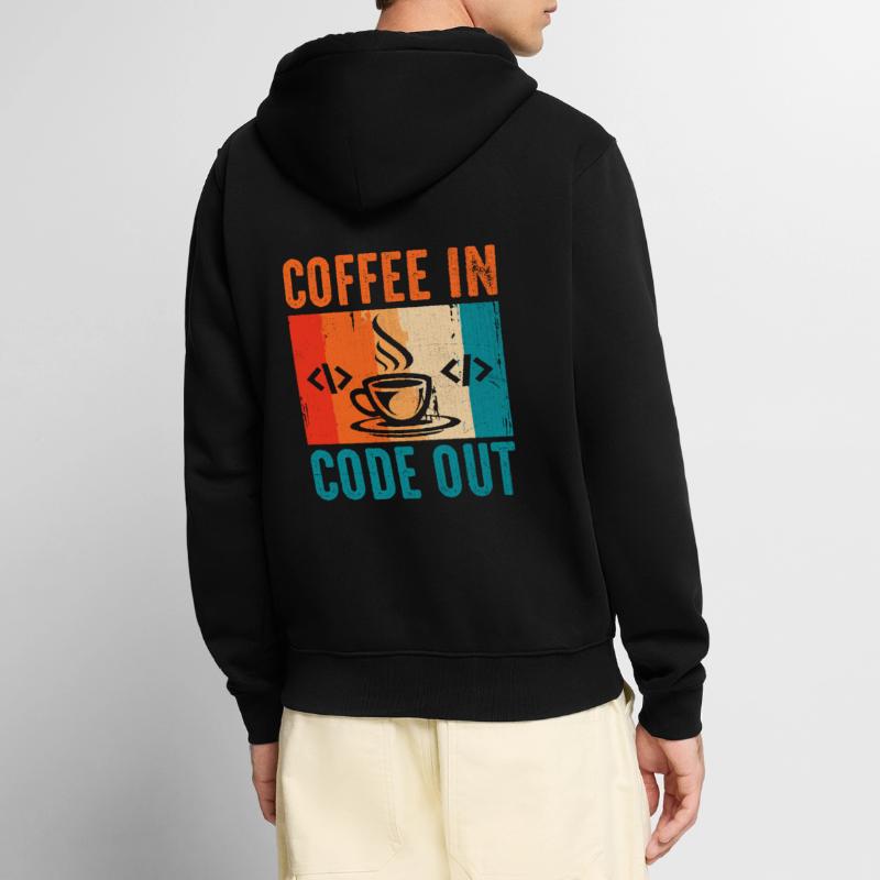 Coffee Coding Programmer Coder Developer Nerd Coff Unisex Premium Organic Zip Hoodie