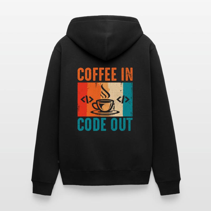 Coffee Coding Programmer Coder Developer Nerd Coff Unisex Premium Organic Zip Hoodie
