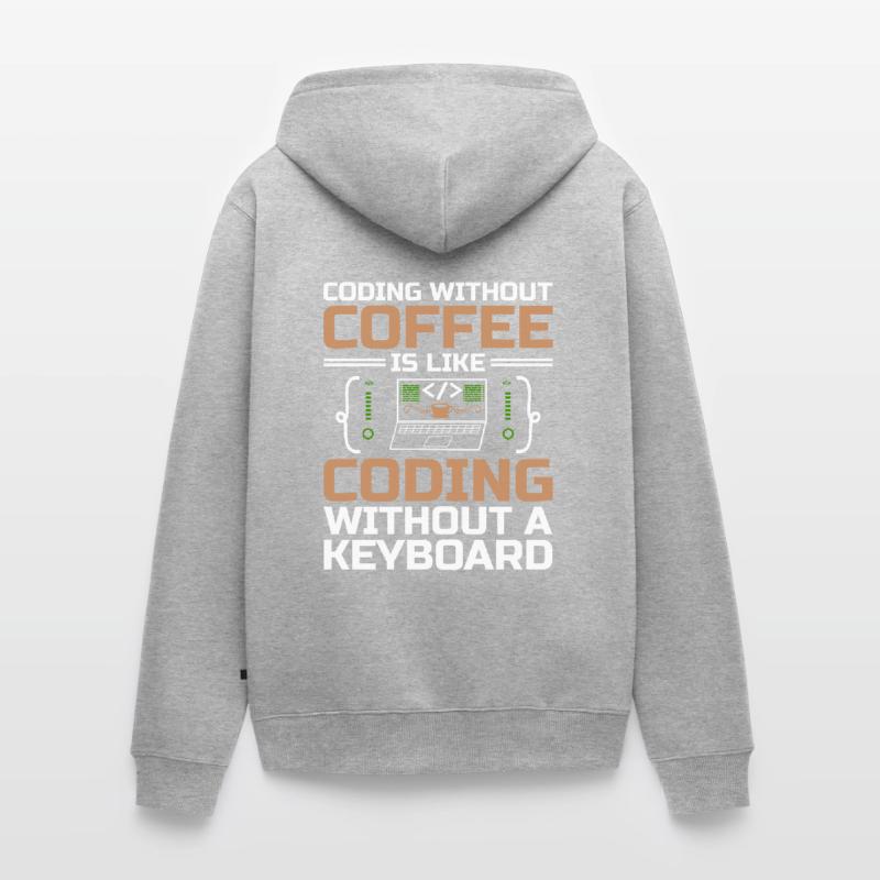 Kaffee-Codierung Programmierer Programmierer Entwickler Nerd Coff Unisex Premium Bio Zip Hoodie