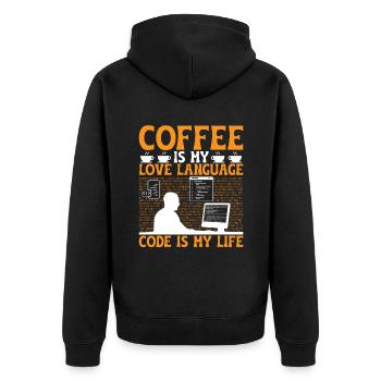 Café Codage Programmeur Codeur Développeur Nerd Coff - Veste à capuche bio Premium Unisexe - noir - Dos - Nico (187cm)