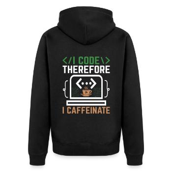 Café Codage Programmeur Codeur Développeur Nerd Coff - Veste à capuche bio Premium Unisexe - noir - Dos - Nico (187cm)