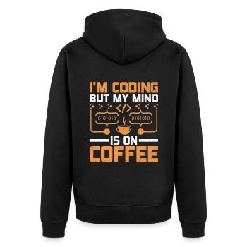 Café Codage Programmeur Codeur Développeur Nerd Coff - Veste à capuche bio Premium Unisexe - noir - Dos - Nico (187cm)
