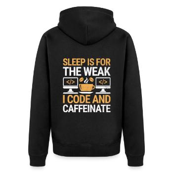 Café Codage Programmeur Codeur Développeur Nerd Coff - Veste à capuche bio Premium Unisexe - noir - Dos - Nico (187cm)