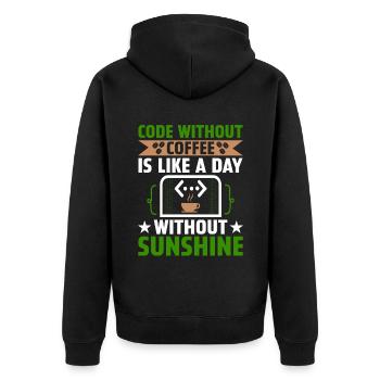 Café Codage Programmeur Codeur Développeur Nerd Coff - Veste à capuche bio Premium Unisexe - noir - Dos - Nico (187cm)