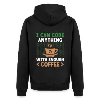 Café Codage Programmeur Codeur Développeur Nerd Coff - Veste à capuche bio Premium Unisexe - noir - Dos - Nico (187cm)