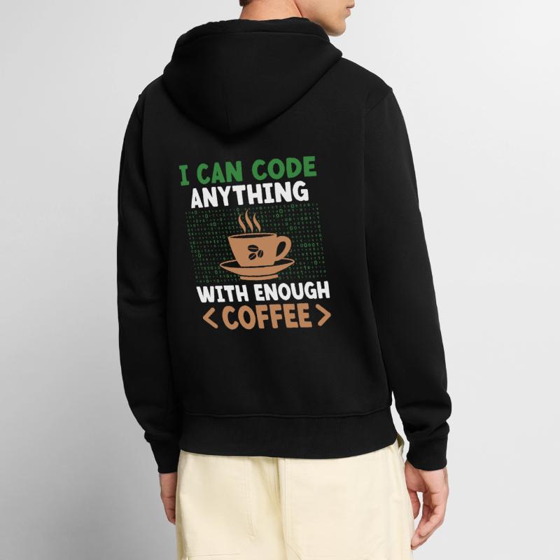 Kaffee-Codierung Programmierer Programmierer Entwickler Nerd Coff Unisex Premium Bio Zip Hoodie