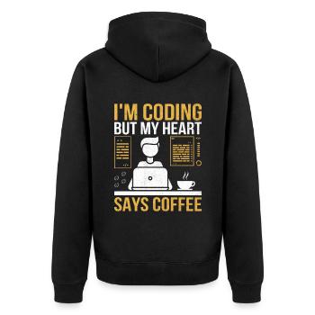 Café Codage Programmeur Codeur Développeur Nerd Coff - Veste à capuche bio Premium Unisexe - noir - Dos - Nico (187cm)