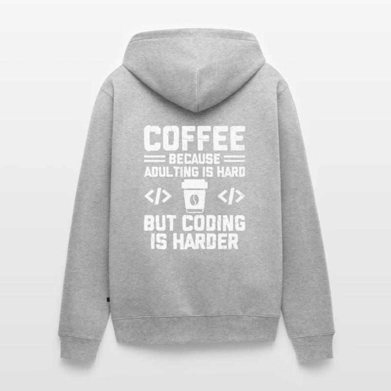 Kaffee-Codierung Programmierer Programmierer Entwickler Nerd Coff Unisex Premium Bio Zip Hoodie