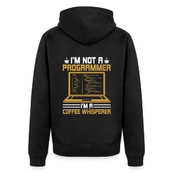 Café Codage Programmeur Codeur Développeur Nerd Coff - Veste à capuche bio Premium Unisexe - noir - Dos - Nico (187cm)