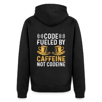 Café Codage Programmeur Codeur Développeur Nerd Coff - Veste à capuche bio Premium Unisexe - noir - Dos - Nico (187cm)
