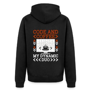 Café Codage Programmeur Codeur Développeur Nerd Coff - Veste à capuche bio Premium Unisexe - noir - Dos - Nico (187cm)