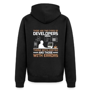 Café Codage Programmeur Codeur Développeur Nerd Coff - Veste à capuche bio Premium Unisexe - noir - Dos - Nico (187cm)