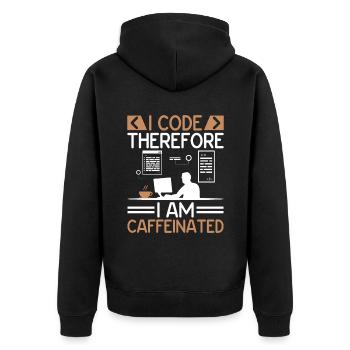 Café Codage Programmeur Codeur Développeur Nerd Coff - Veste à capuche bio Premium Unisexe - noir - Dos - Nico (187cm)