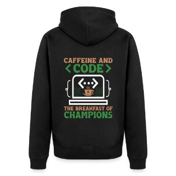 Café Codage Programmeur Codeur Développeur Nerd Coff - Veste à capuche bio Premium Unisexe - noir - Dos - Nico (187cm)
