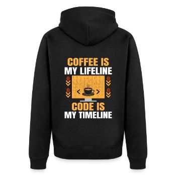 Café Codage Programmeur Codeur Développeur Nerd Coff - Veste à capuche bio Premium Unisexe - noir - Dos - Nico (187cm)