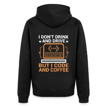 Café Codage Programmeur Codeur Développeur Nerd Coff - Veste à capuche bio Premium Unisexe - noir - Dos - Nico (187cm)