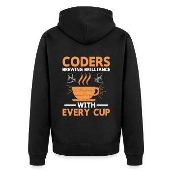 Café Codage Programmeur Codeur Développeur Nerd Coff - Veste à capuche bio Premium Unisexe - noir - Dos - Nico (187cm)