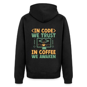Café Codage Programmeur Codeur Développeur Nerd Coff - Veste à capuche bio Premium Unisexe - noir - Dos - Nico (187cm)